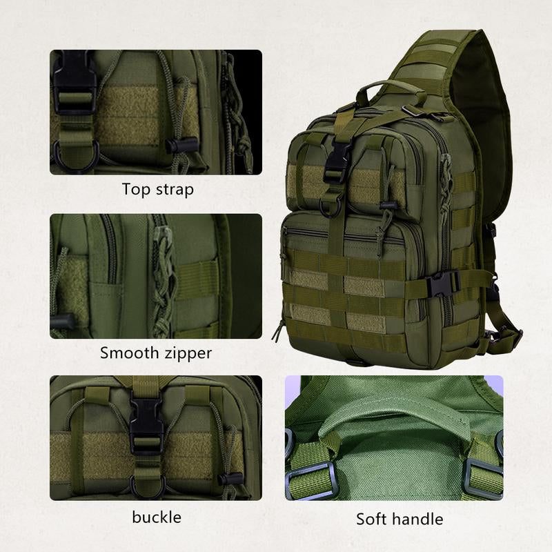 Springtok Portable Cycling Breast Bag,Outdoor Multi-Functional Camo Breast Bag,Cycling Bag,Survival Bag,Travel Accessories,Men'S Messenger Bag,Suitable for Camping,Hiking and Fishing,Bug Bag,Travel Bag,Biker Purse