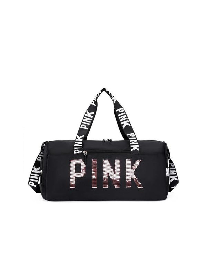 Fitness Bag with Shoe Compartment, Stylish Letter Design Large Capacity Lightweight Bag, Multifunctional Shoulder Bag, Crossbody Bag