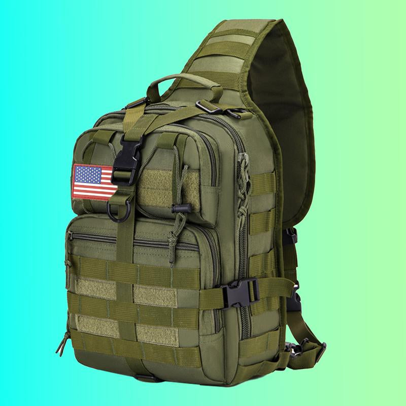 Springtok Portable Cycling Breast Bag,Outdoor Multi-Functional Camo Breast Bag,Cycling Bag,Survival Bag,Travel Accessories,Men'S Messenger Bag,Suitable for Camping,Hiking and Fishing,Bug Bag,Travel Bag,Biker Purse