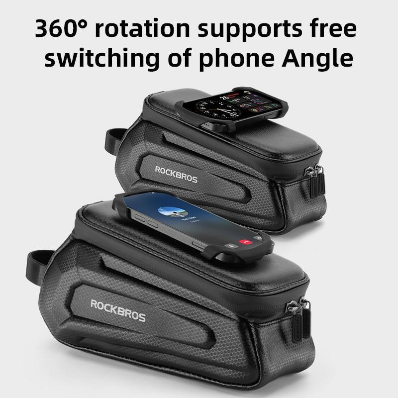 ROCKBROS Bicycle Front Top Tube Bag Touch Screen Bicycle Frame Bag Bicycle Bag 1.5L Large Capacity Adjustable Cycling Bag Bicycle Accessories