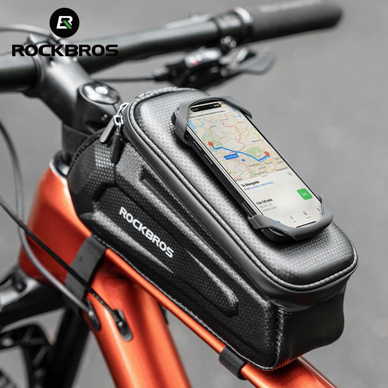 ROCKBROS Bicycle Front Top Tube Bag Touch Screen Bicycle Frame Bag Bicycle Bag 1.5L Large Capacity Adjustable Cycling Bag Bicycle Accessories